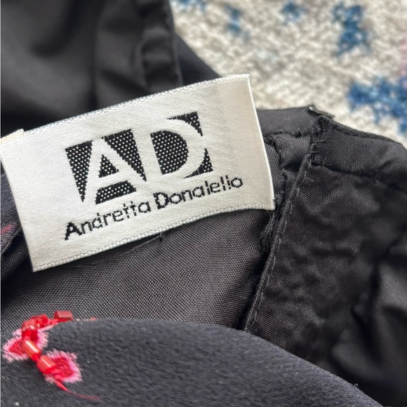 Vintage Andretta Donatello Elegant Black and Pink Paisley Women's Blouse Medium - Picture 4 of 6